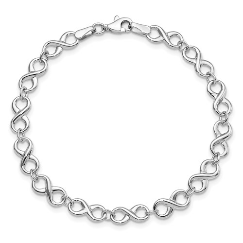 14k White Gold Infinity Charm Bracelet 7in