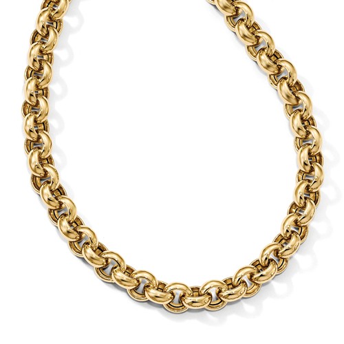 14k Yellow Gold Polished Rolo Link Necklace 18in