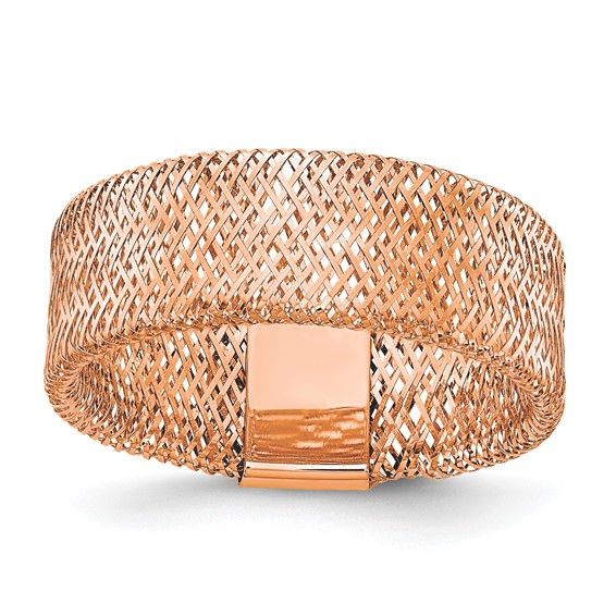 14k Rose Gold Ladies' Stretch Mesh Ring