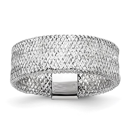 14k White Gold Ladies' Stretch Mesh Ring