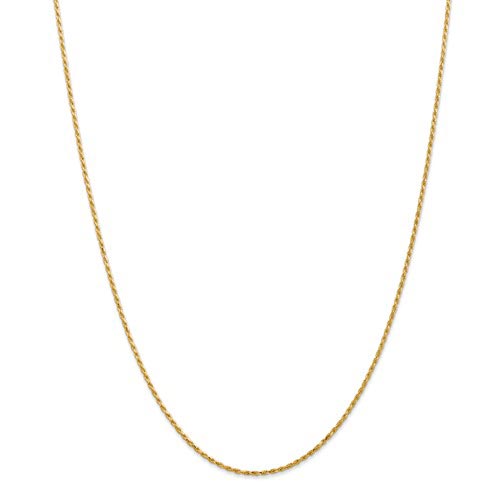 14k Yellow Gold 16in Diamond-cut Rope Chain 1.3mm