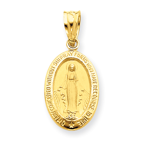 Miraculous Medal 5/8in - 14kt Yellow Gold