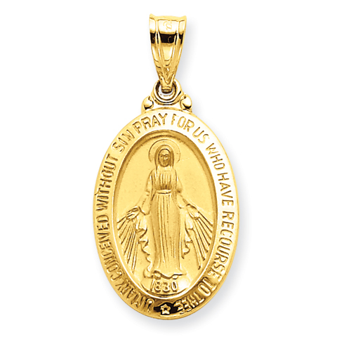 14kt Yellow Gold 7/8in Miraculous Medal