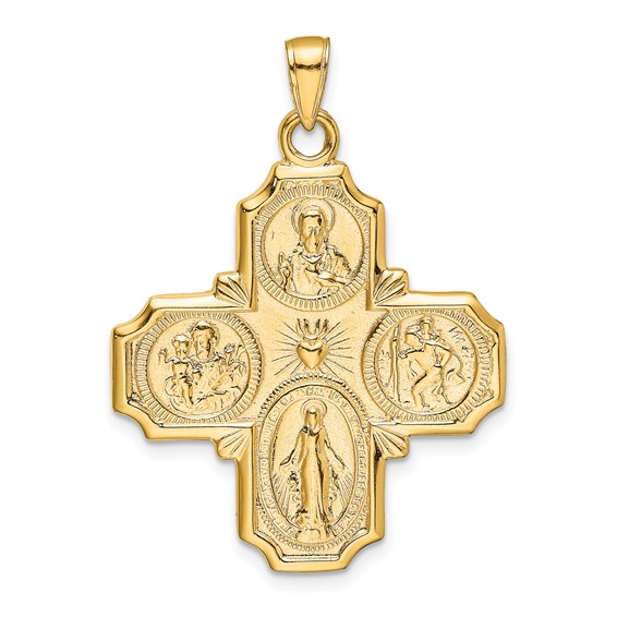 14kt Yellow Gold 1 1/8in 4-Way Medal