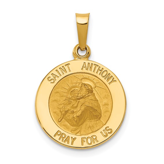 14kt Yellow Gold 9/16in Saint Anthony Medal Charm