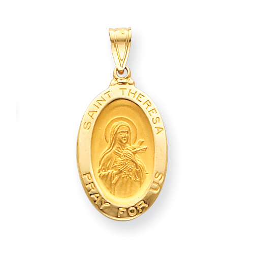 14k 7/8in Saint Theresa Medal Pendant
