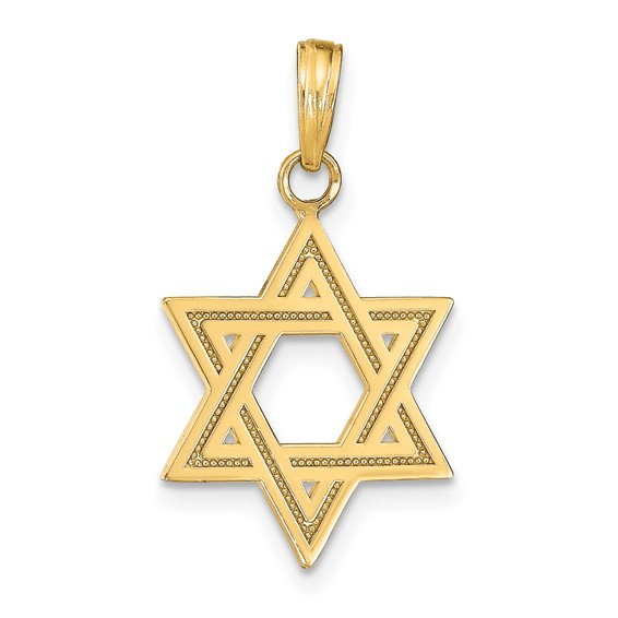 14k Yellow Gold 11/16in Satin Star of David Charm