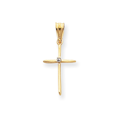14kt Gold 11/16in Diamond Cross
