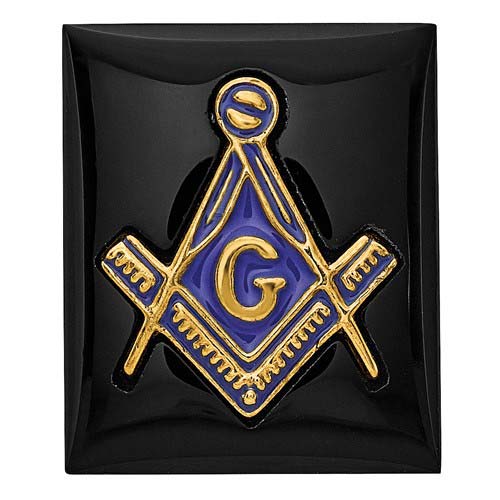 Masonic Cushion Black Onyx Stone 12mm x 10mm