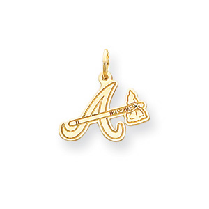 Atlanta Braves 7/16in Logo Pendant - 14kt Yellow Gold