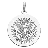 Oakland Athletics 5/8in Disc Charm - Sterling Silver