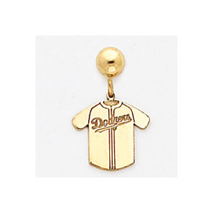 Los Angeles Dodgers Jersey Ball Post Earrings - 14k Yellow Gold ML949