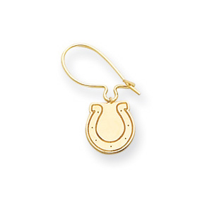 Indianapolis Colts Logo Wire Earrings - 14k Yellow Gold