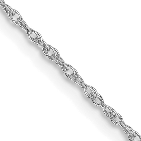 Kids' 14kt White Gold 14in Baby Rope Chain .8mm