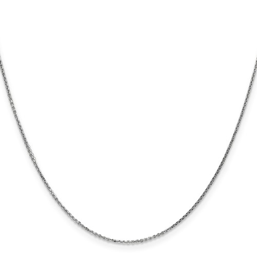 14k White Gold 18in Diamond-cut Cable Chain .95mm