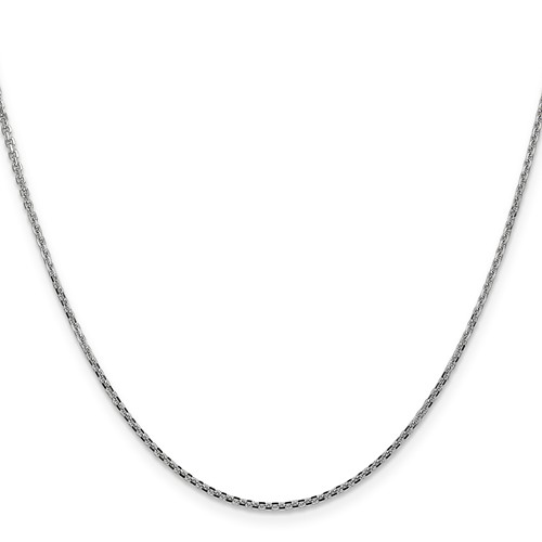 14k White Gold 24in Diamond-cut Cable Chain 1.4mm