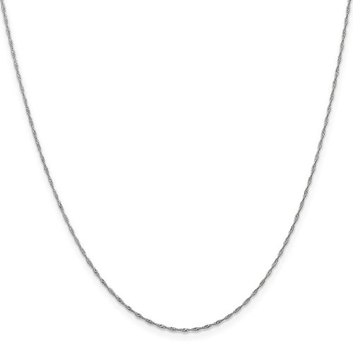 Kids' 14k White Gold 14in Singapore Chain 1mm