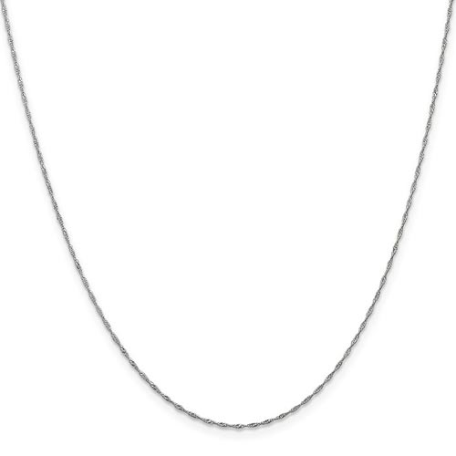 14k White Gold 18in Singapore Chain 1mm