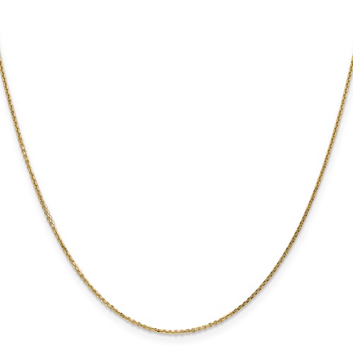 14k Yellow Gold 18in Diamond-cut Cable Chain .95mm