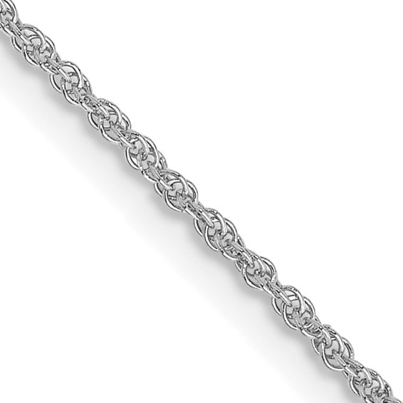 14kt White Gold 18in Baby Rope Chain 1.1mm