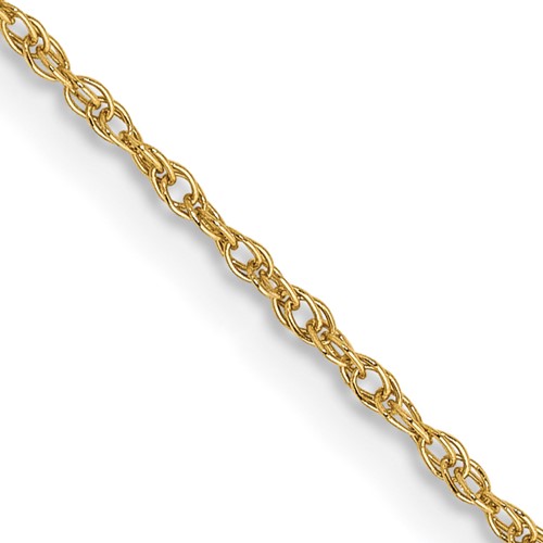 Kids' 14kt Yellow Gold 14in Baby Rope Chain .8mm PEN314