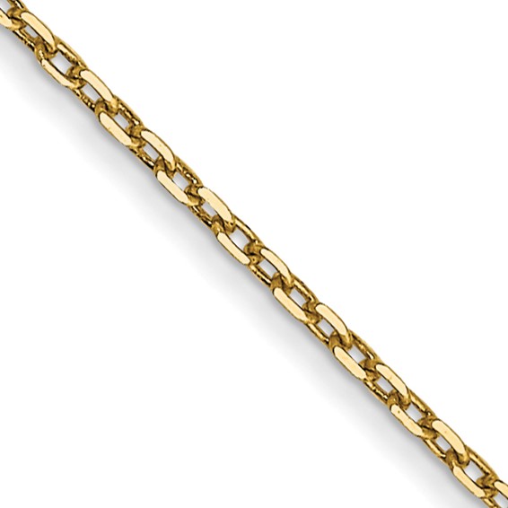 14k Yellow Gold 16in Slender Diamond-cut Cable Chain .8mm