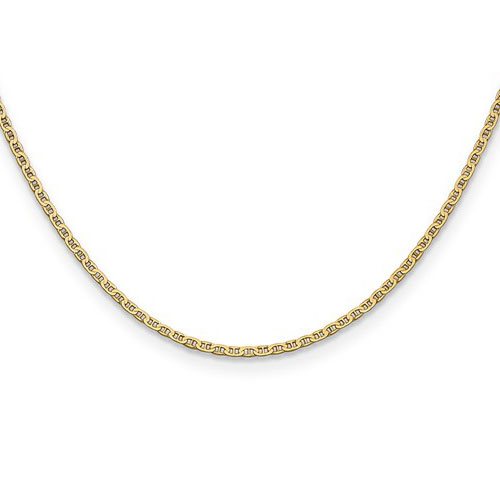14kt Yellow Gold 10in Anchor Link Anklet 1.5mm