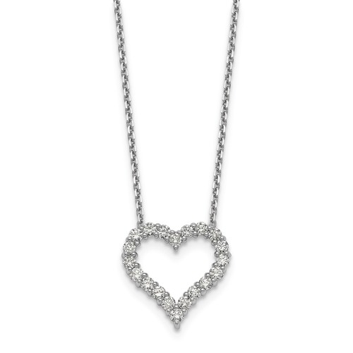 14k White Gold 1 ct True Origin Lab Grown Diamond Heart Necklace