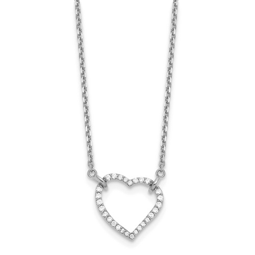 14k White Gold 2/5 ct True Origin Lab Grown Diamond Heart Necklace