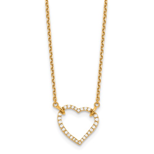 14k Yellow Gold 2/5 ct True Origin Lab Grown Diamond Heart Necklace