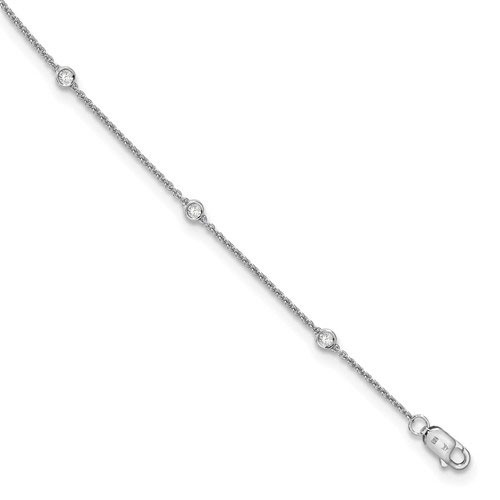 14k White Gold 2/5 ct tw True Origin Lab Grown Diamond Anklet