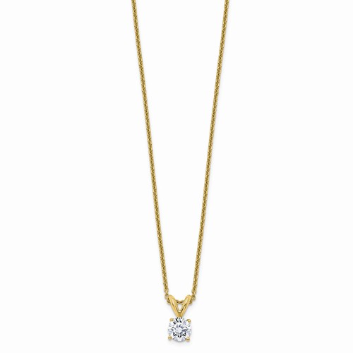14k Yellow Gold 1/3 ct Lab Grown Diamond Solitaire Necklace