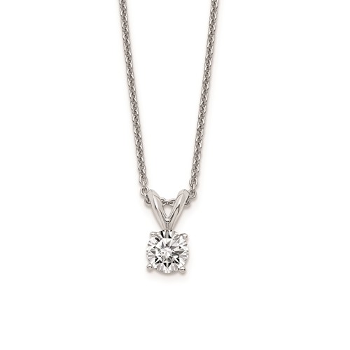 14k White Gold 1/3 ct Lab Grown Diamond Solitaire Necklace
