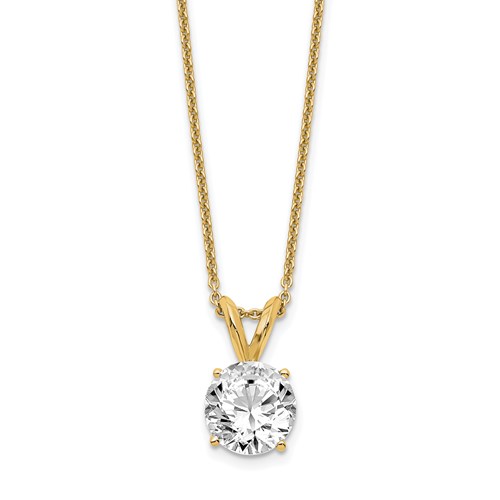 14k Yellow Gold 1 ct Lab Grown Diamond Solitaire Necklace