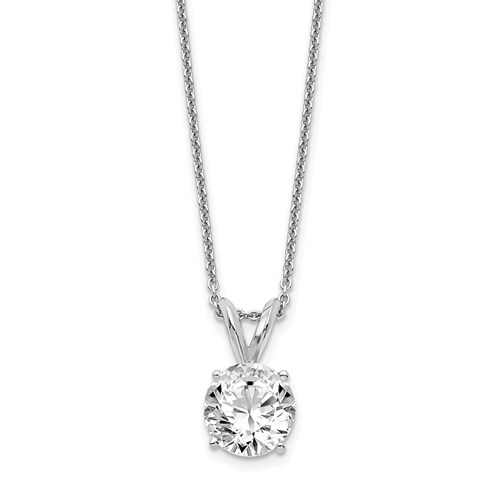 14k White Gold 1 ct Lab Grown Diamond Solitaire Necklace