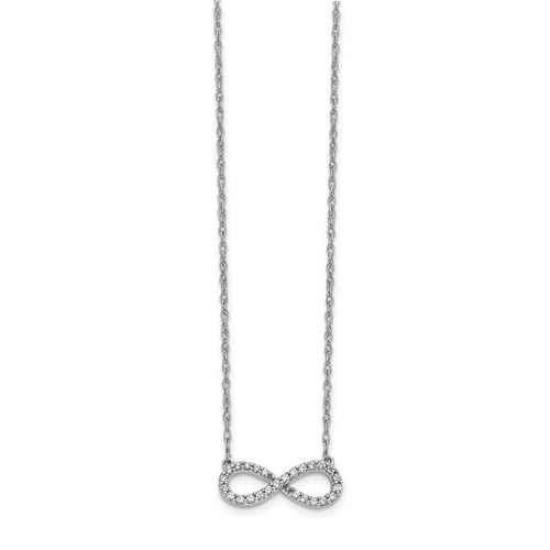 14k White Gold .16 ct tw Diamond Infinity Symbol Necklace