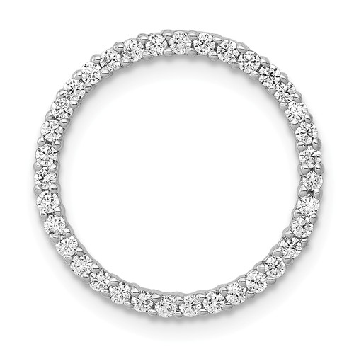 14k White Gold 1/3 ct tw Diamond Circle Pendant Slide