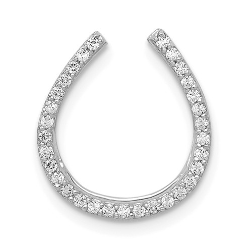 14k White Gold 1/6 ct tw Diamond Horseshoe Slide Chain Slide