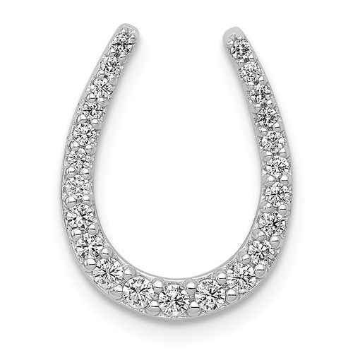 14k White Gold 1/4 ct tw Diamond Horseshoe Slide Chain Slide