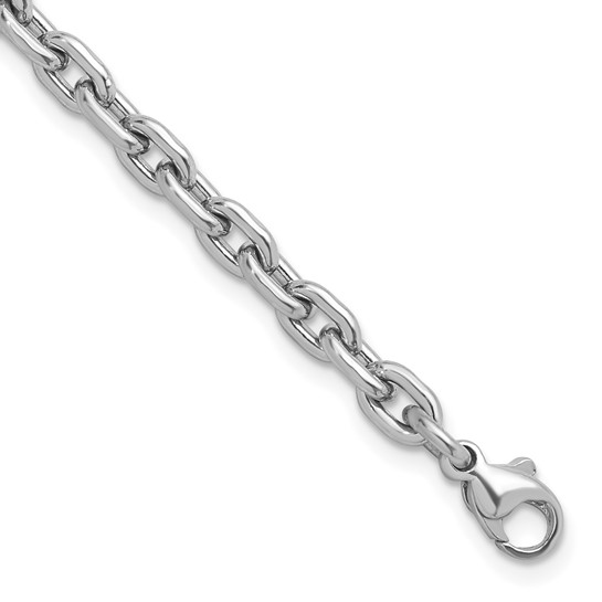 Herco Platinum 8in Rolo Link Bracelet 5.2mm