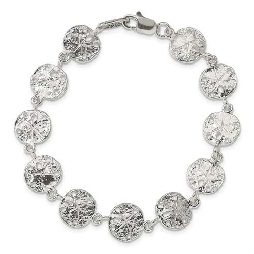 Sterling Silver 7in Sand Dollars Bracelet