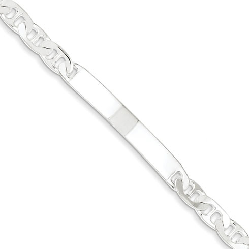 Sterling Silver 8in Anchor Link ID Bracelet 6mm