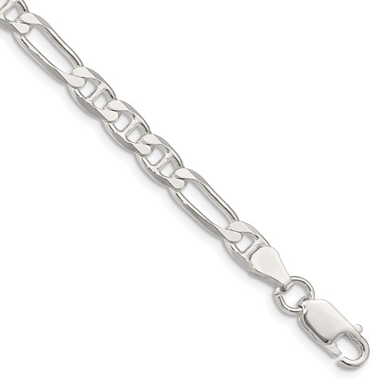 Sterling Silver 8in Figaro Bracelet 5.5mm