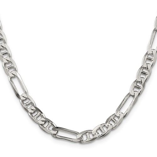 8in Italian Figaro Chain 6.5mm Sterling Silver QAF1808