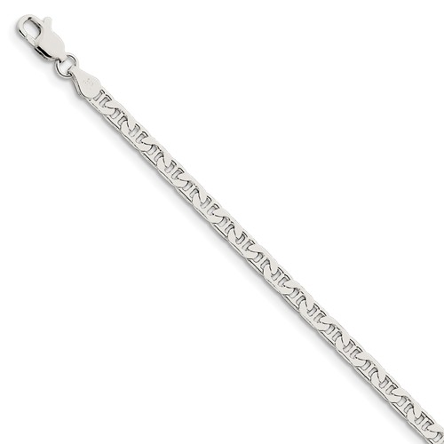 Sterling Silver 7in Flat Anchor Link Bracelet 3.75mm