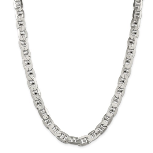 Sterling Silver 22in Anchor Chain 9.5mm