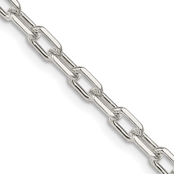 7in Sterling Silver Diamond-cut Open Link Cable Bracelet