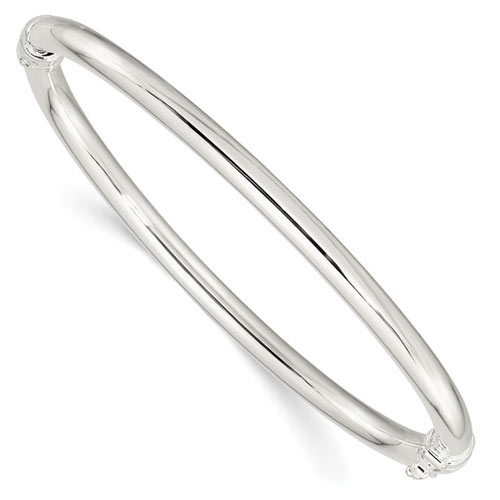 Sterling Silver Hinged Bangle Bracelet 7in
