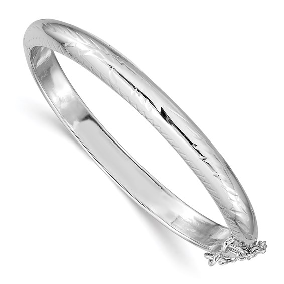 Sterling Silver 5.5in Baby Hinged Bangle Bracelet 5mm