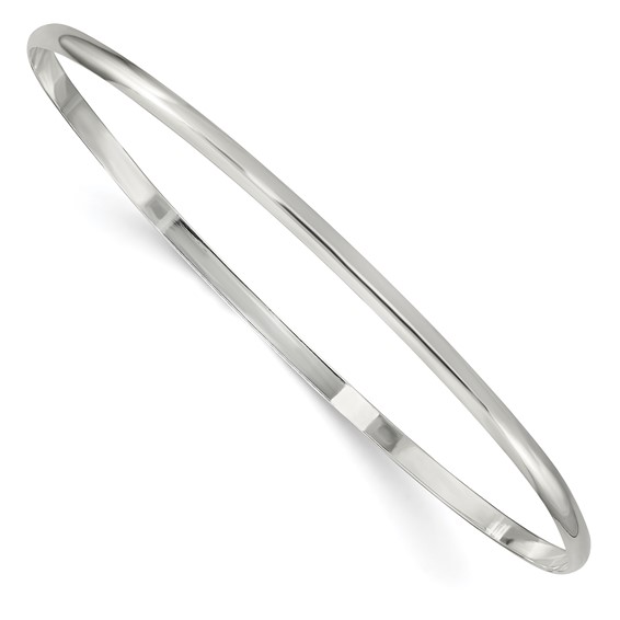 Sterling Silver 7in Slip-On Bangle Bracelet 2.25mm